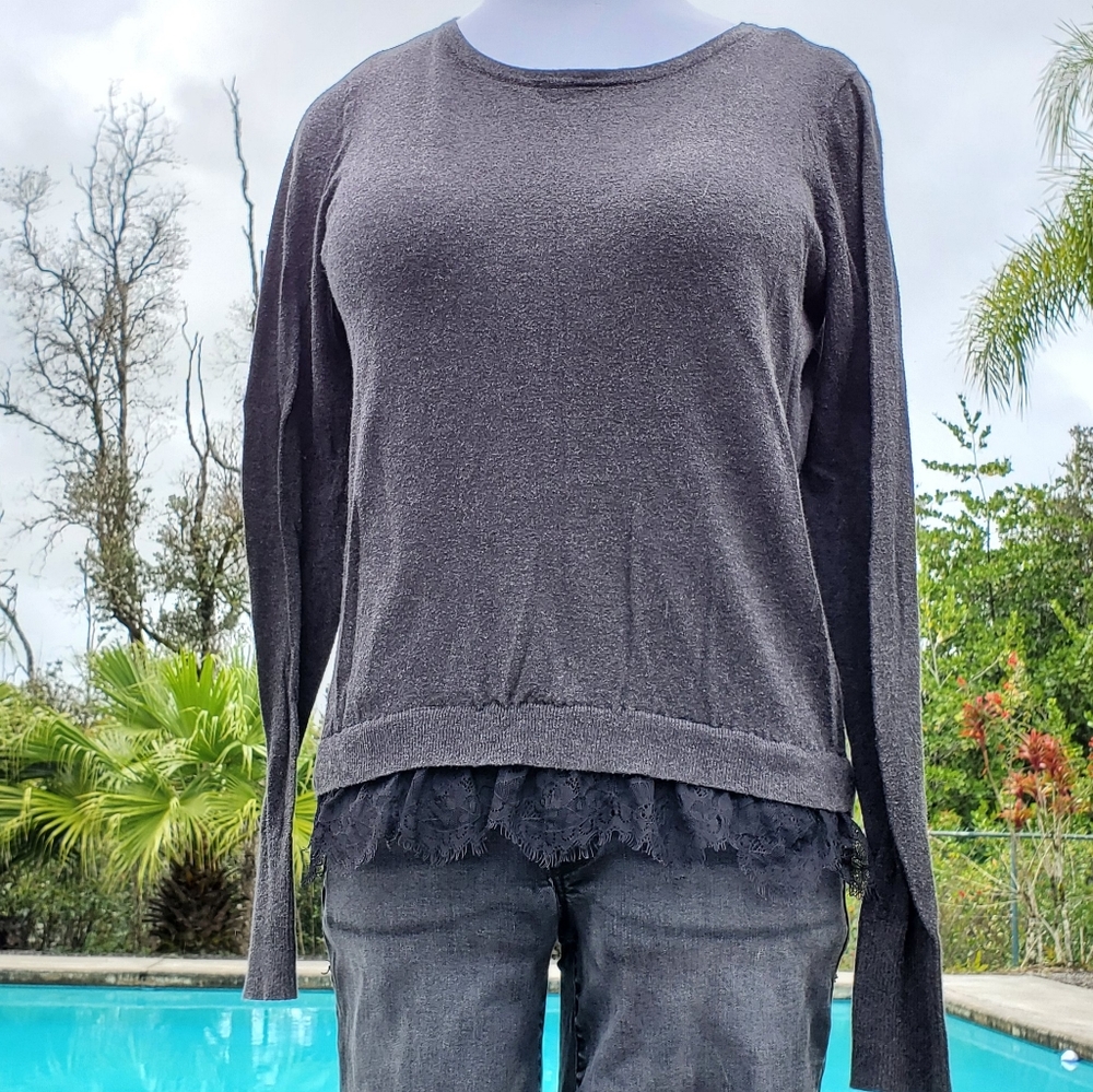 Victoria's Secret long sleeve  lace hemp top sz Sm - Picture 2 of 15